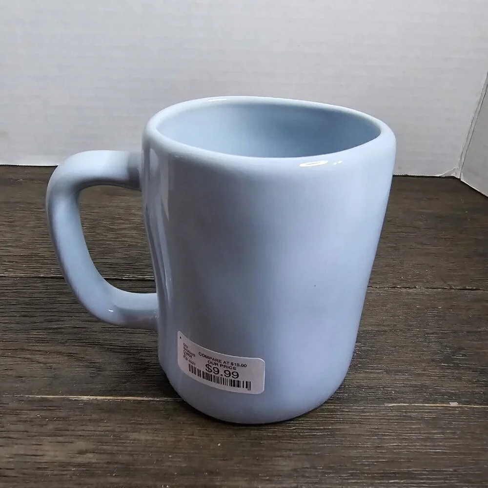 NWT Rae Dunn Hop To It Pastel Blue Easter Mug
